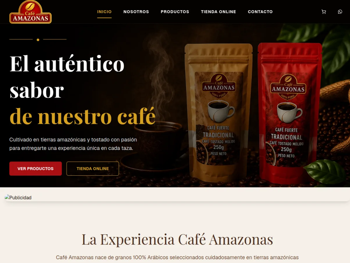Versión escritorio de Café Amazonas