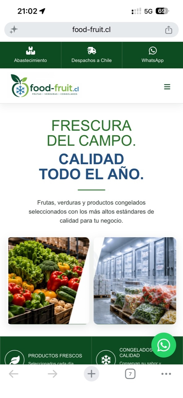 Versión móvil de Food Fruit