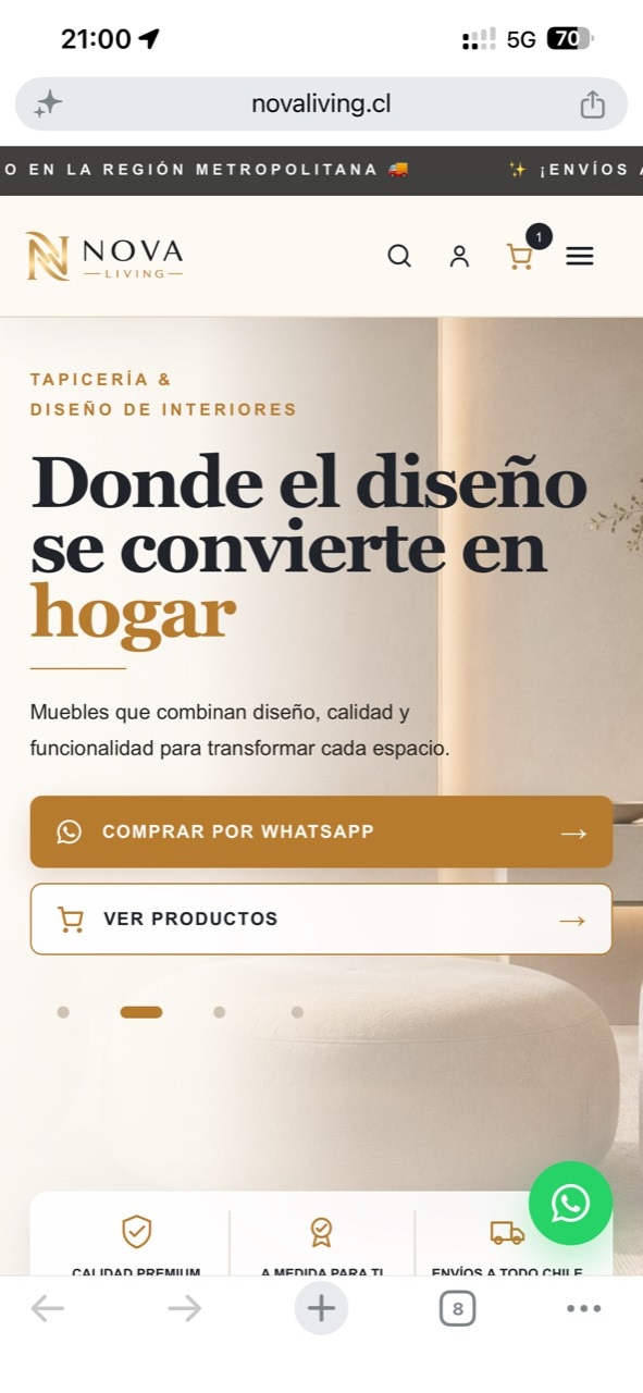 Versión móvil de Nova Living