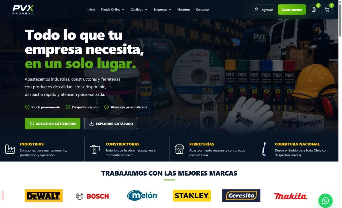 Versión escritorio de Provexa